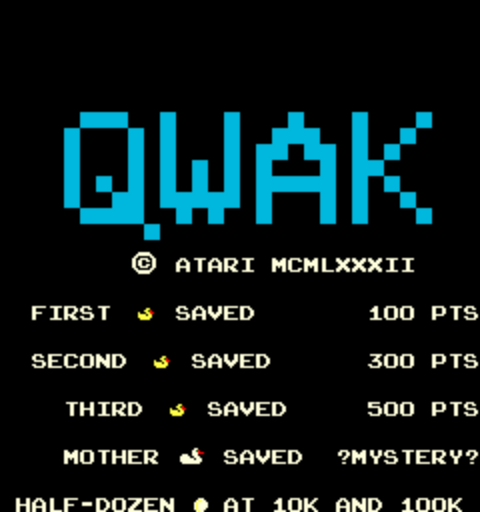 Qwak (prototype) Title Screen